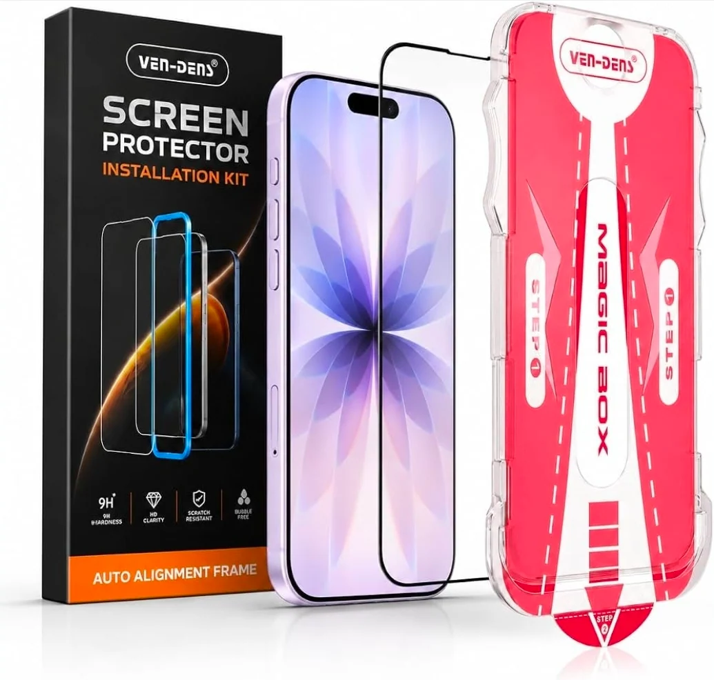 VEN-DENS Magic Box 9H Screen Protector with Installation Kit for iPhone 17